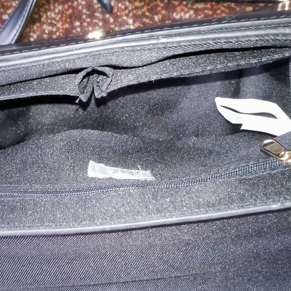 A NEW DAY Gold Details Faux Black Leather Magnetic Top Handle Crossbody Bag - Picture 12 of 16